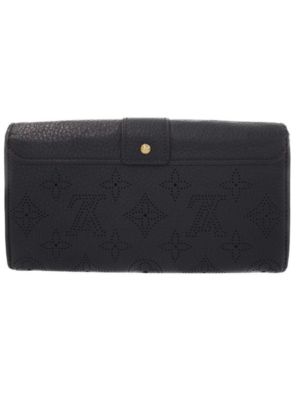 Louis Vuitton Long Portefeuille Bi fold Wallet Iris Mahina Black
